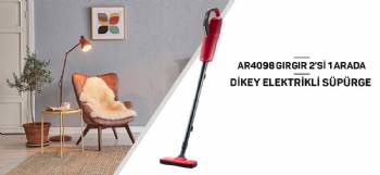 Arzum Ar4098 Gırgır 2'si 1 Arada Dikey Elektrikli Süpürge 550 W, 1.2 Lt Toz Haznesi, Kırmızı
