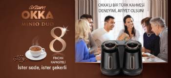 Arzum Okka Ok006 Okka Minio Duo Türk Kahvesi Makinesi Taşma Onleyici Sistem, 8 Fincan Kapasiteli, Bakır