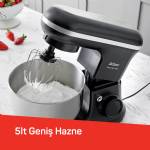 Arzum Ar1186 Crust Mix Pro Stand Mikser 5l Kapasiteli 3 Farklı Aparat 1500w, Siyah