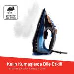 Arzum Ar6052 Steamlux Buharlı Utü Seramik Taban 3000w, 225 Gr/min Sok Buhar, Mavi