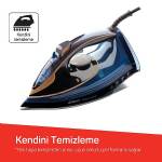 Arzum Ar6052 Steamlux Buharlı Utü Seramik Taban 3000w, 225 Gr/min Sok Buhar, Mavi