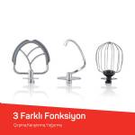 Arzum Ar1190 Gastroart Stand Mikser 1500w, 12 Hız Ayarı, Dahili Tartı ve Fermentasyon Ozelliği, Krem